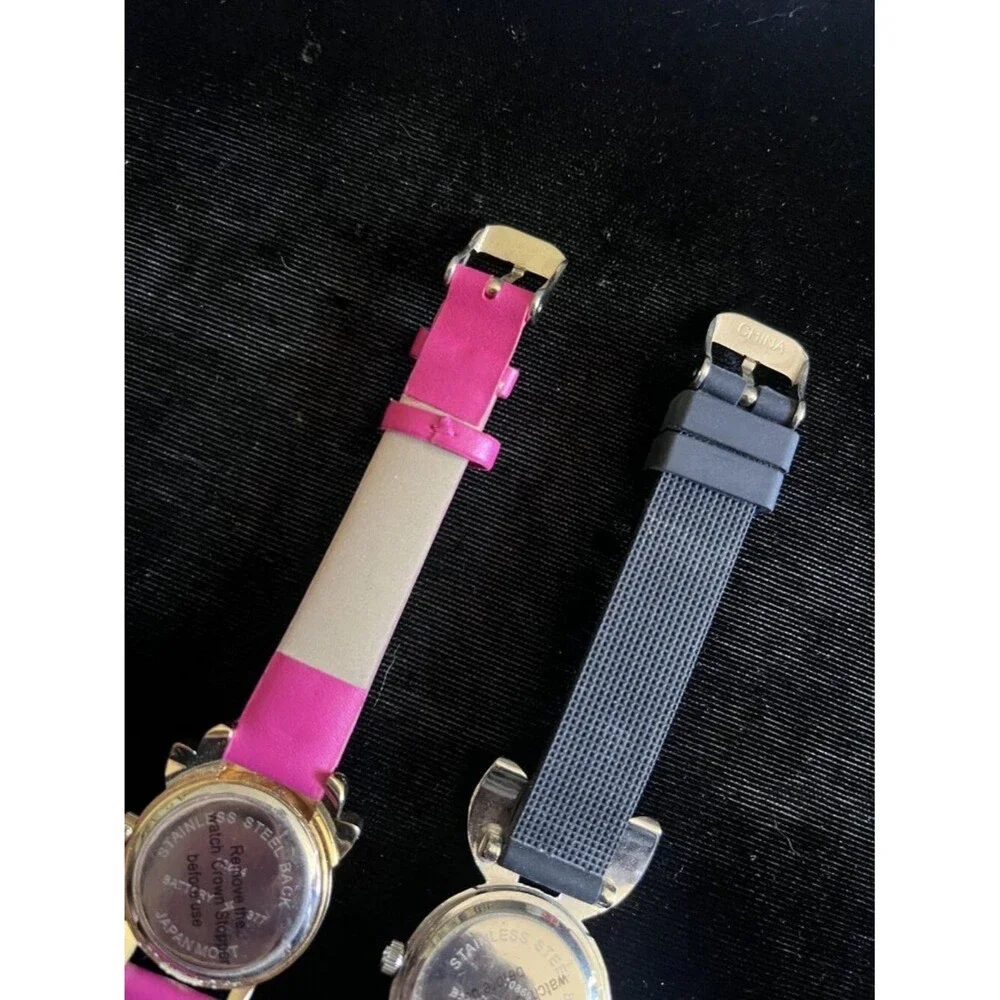 Lot 2 Cute Animal Face Watches Cat Bunny New Battery